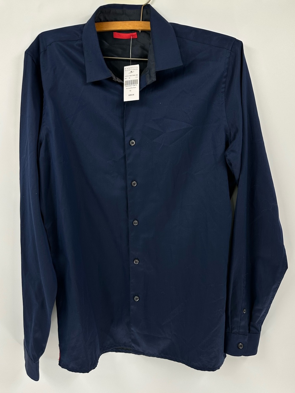Prada Barneys New York Men's Navy Blue Dress Shirt Sz 39/15.5 $290 NWT Cotton